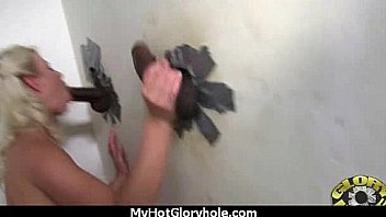 Black chick blows & fucks cock on a naughty gloryhole 1
