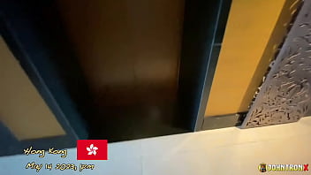 Johntronx horny asian girl gets fucked standing up from behind