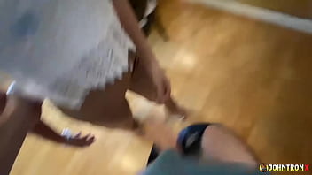 Johntronx horny asian girl gets fucked standing up from behind