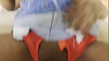 Hanging curtains leads to intense sex on the coffee table