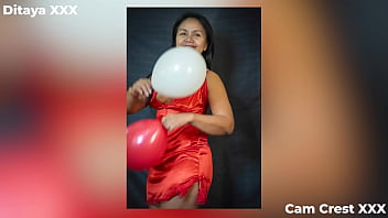 Asian milf with balloons
