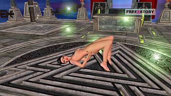 An animated 3d porn video of a beautiful girl giving several sexy poses then masturbating using corn