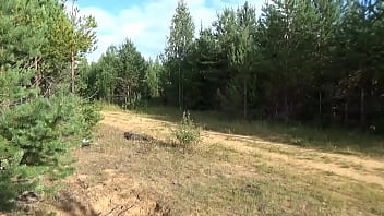 Hot milf in nature in holey tights