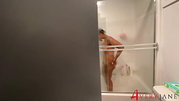 Rinsing out my ass with my shower enema voyeur view