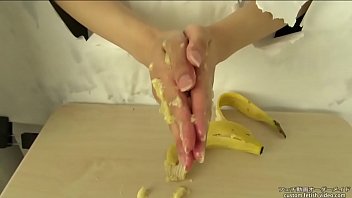 Hand crush fetish banana crush