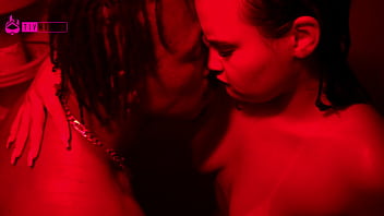 Girl enjoys big black cock in the shower