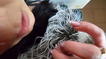 Deep throat cum play and camel toe leather and fur fetih 255 preview
