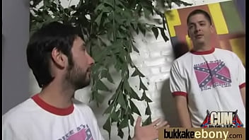 First time ebony with a group of white dicks 5