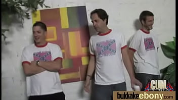 First time ebony with a group of white dicks 5