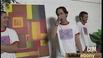 First time ebony with a group of white dicks 5