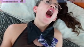 Cum on braces cosplay teen nerdy glasses blowjob fuck shana