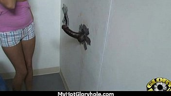 Nasty slut sucks big cock at gloryhole 7