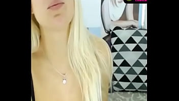 Blond in black stocking lick her nylon feet