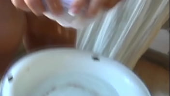 Brunette cleaning the house for you