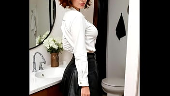 Busty mature milf in a short leather skirt has her husband jerking and cumming on her in the bathroom ai illustrated leather porn dream Busty mature milf in a short leather skirt has her husband jerking and cumming on her in the bathroom ai illustrated leather porn dream