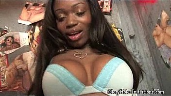 Gloryhole ebony facialed