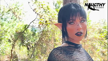 Beautiful elf masturbating in the forest