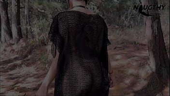 Beautiful elf masturbating in the forest