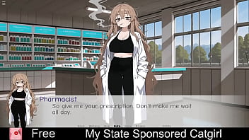 My state sponsored catgirl free game itchio visual novel game 2d adult anime cats cute eroge erotic hentai nsfw sci fi