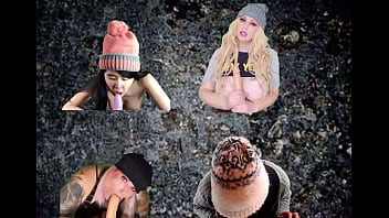 4 grunge chicks suck cocks together