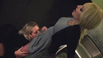 Sadie throws on her strap on and fucks dylan against the wall as the lesbian lovers cum hard