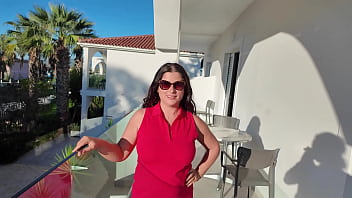 A morning at the hotel with my horny stepmom a hard orgasm