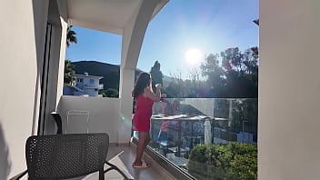 A morning at the hotel with my horny stepmom a hard orgasm