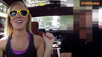 Skinny girl sells her car and got fucked by the pawn man