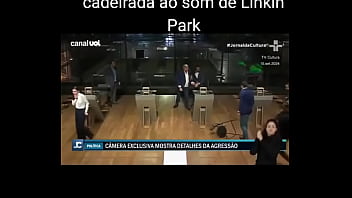 Marçal tomando ao som de linkin park
