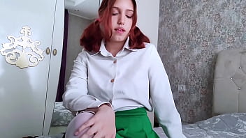 18y o college girl in pantyhose cums fingering her asshole while no one is home