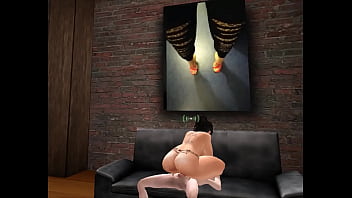 Nanny rides a 3d old cock in secondlife