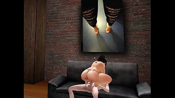 Nanny rides a 3d old cock in secondlife