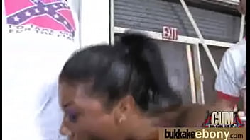 Ebony gets fucked in all holes by a group of white dudes 6