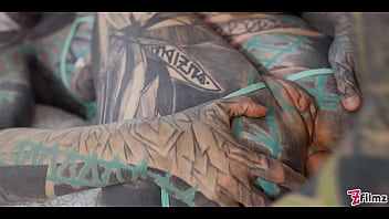 Tattooed girl deep anal pounding