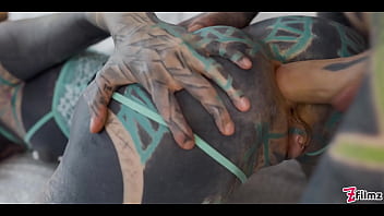 Tattooed girl deep anal pounding