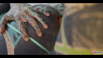 Tattooed girl deep anal pounding
