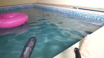 Maxine loves swimming & masturbating by the pool late at night