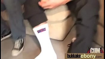 Ebony whore rides cocks and swallows sperm 9