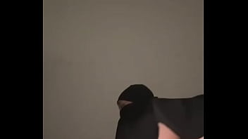 Arab muslim girl in hijab gets soaking wet while clit rubbing and masturbating hard