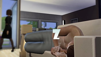 Old man watches his lady get fucked