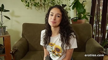 Cute babe strips down for playtime