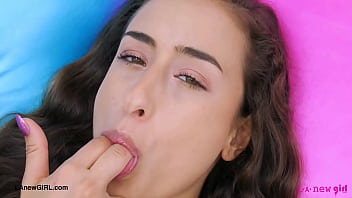 Stunning brunette beauty naked close up