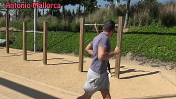 Uncut fucking a hot latina in a public park behind the scenes