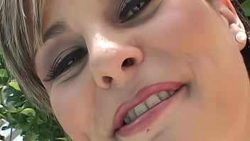 Isabel is outdoors where she has an interracial threesome fuck session