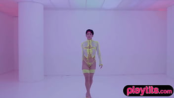 Big tits curvy latina teen strips and flaunts her luscious naked figure