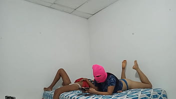 Small bottomed stepsisters flirt in bed and get excited talking about sex