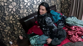 Several shiny down jackets used for fucking and masturbating 267