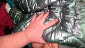 Several shiny down jackets used for fucking and masturbating 267