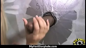 Ebony at the gloryhole jizzed on 21