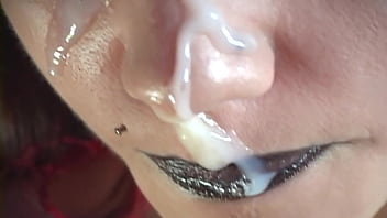 Hallows moans petite goth beauty gets fucked & facialled Hallows moans petite goth beauty gets fucked & facialled